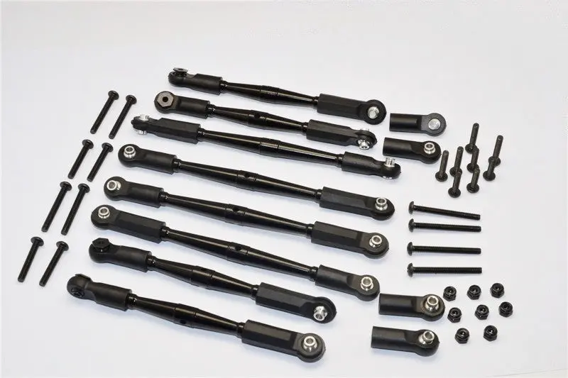 Gmade Crawler R1 Rock Buggy Aluminum 5Mm Anti-Thread Tie Rod (For Setting 300Mm-323Mm Wheelbase) - 8Pcs Set Black 1