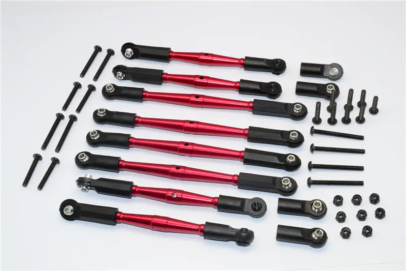 Gmade Crawler R1 Rock Buggy Aluminum 5Mm Anti-Thread Tie Rod (For Setting 300Mm-323Mm Wheelbase) - 8Pcs Set Red 1