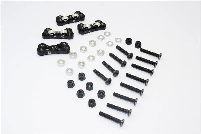 Gmade Crawler R1 Rock Buggy Aluminum Front & Rear Adjustable Damper Mount - 4Pcs Set Black 1