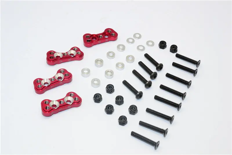 Gmade Crawler R1 Rock Buggy Aluminum Front & Rear Adjustable Damper Mount - 4Pcs Set Red 1