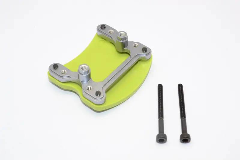 Gmade Crawler R1 Rock Buggy Aluminum + Plastic Front/Rear Skid Plate Mount - 1 Set Gray Silver 1