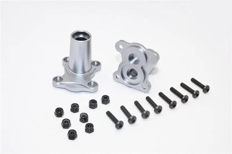 Gmade Crawler R1 Rock Buggy Aluminum Straight Axle Adapter - 2Pcs Set Gray Silver 1