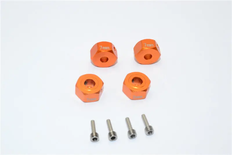 Gmade Crawler R1 Rock Buggy & Gs01 Sawback Aluminum Hex Adapter (12Mmx7mm) - 4Pcs Set Orange 1