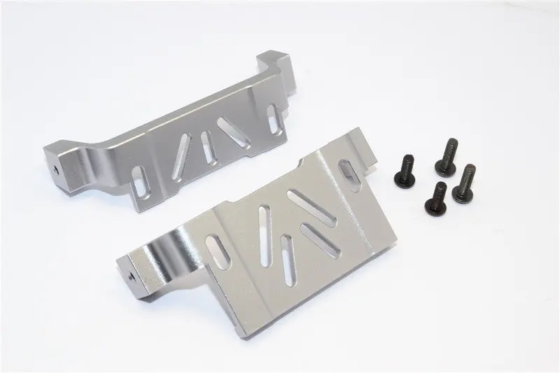 Gmade Sawback Aluminum Battery Holder - 2Pcs Set Gray Silver 1