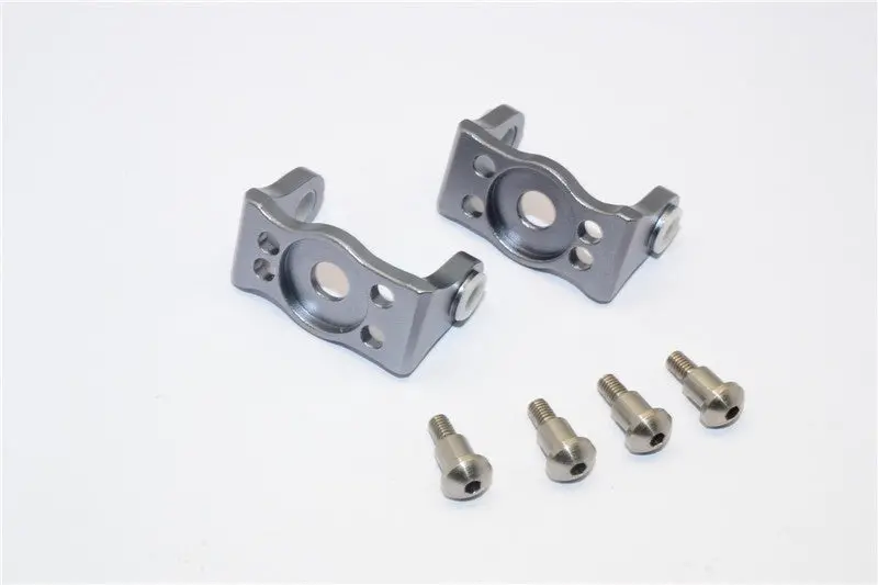 Gmade Sawback Aluminum Front C Hub With King Pin - 1Pr Set Gray Silver 1