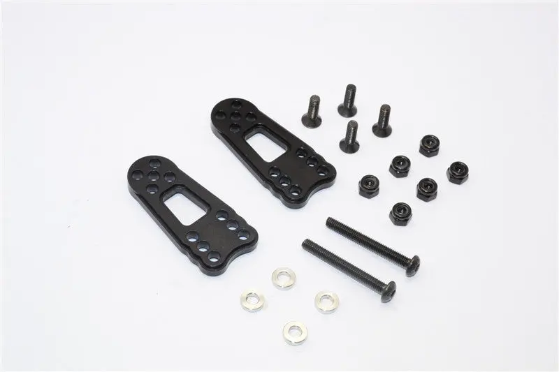 Gmade Sawback Aluminum Front/Rear Adjustable Shock Stay - 2Pcs Set Black 1