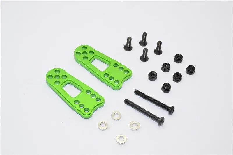Gmade Sawback Aluminum Front/Rear Adjustable Shock Stay - 2Pcs Set Green 1
