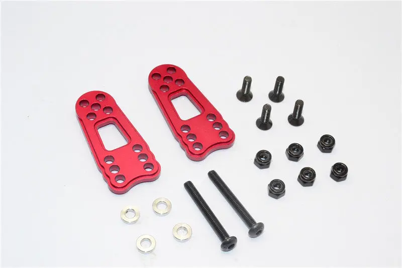 Gmade Sawback Aluminum Front/Rear Adjustable Shock Stay - 2Pcs Set Red 1