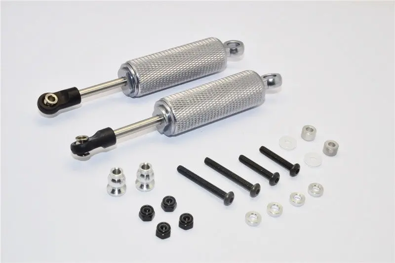 Gmade Sawback Aluminum Front/Rear Internal Shocks (88Mm) With Engraving - 1Pr Set Gray Silver 1