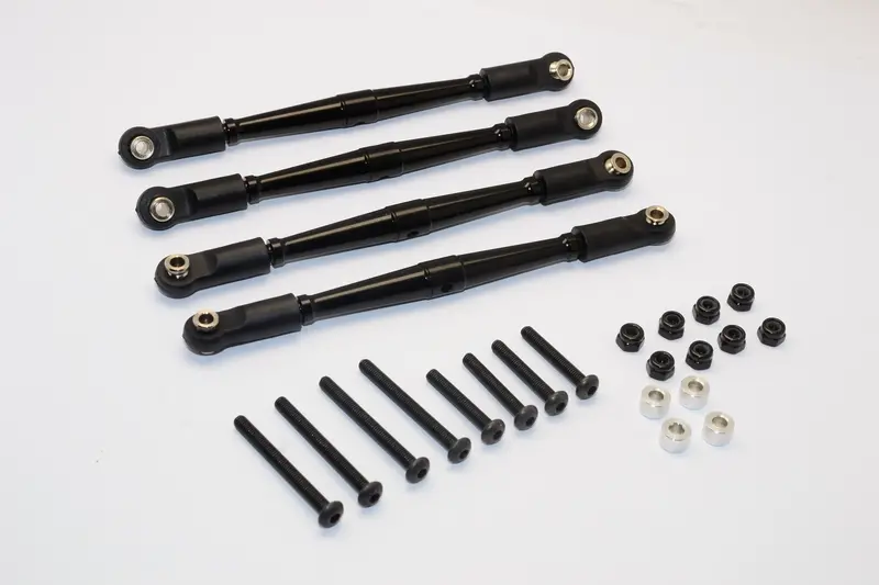Gmade Sawback Aluminum Lower Anti-Thread Tie Rod - 4Pcs Set Black 1