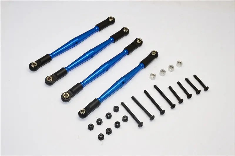 Gmade Sawback Aluminum Lower Anti-Thread Tie Rod - 4Pcs Set Blue 1