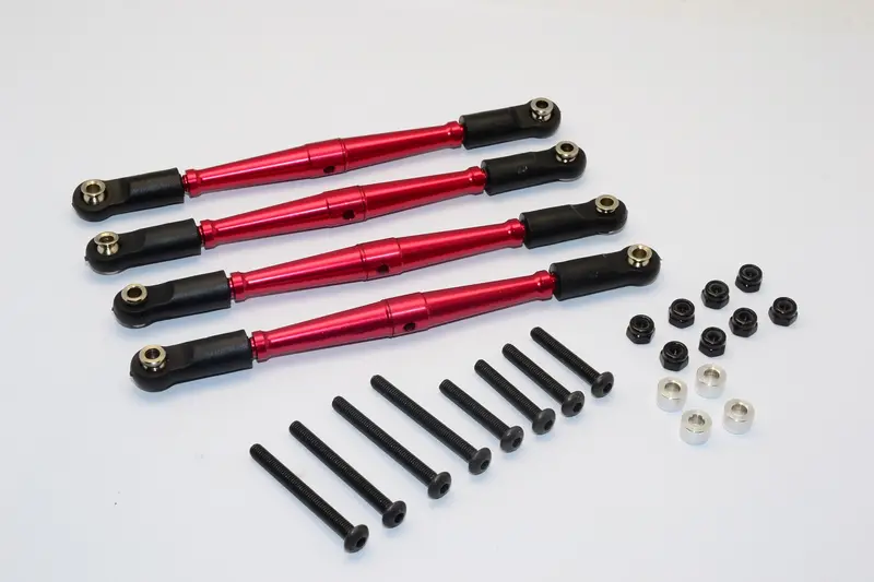 Gmade Sawback Aluminum Lower Anti-Thread Tie Rod - 4Pcs Set Red 1