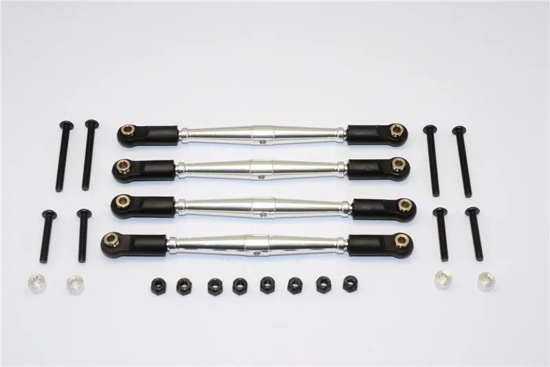 Gmade Sawback Aluminum Lower Anti-Thread Tie Rod - 4Pcs Set Silver 1