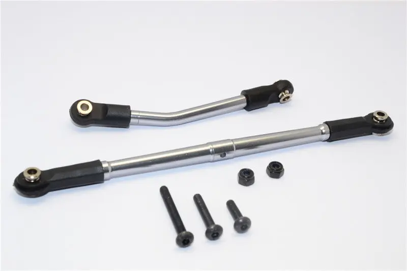 Gmade Sawback Aluminum Steering Tie Rod - 2Pcs Set Gray Silver 1