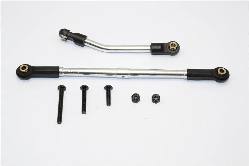 Gmade Sawback Aluminum Steering Tie Rod - 2Pcs Set Silver 1