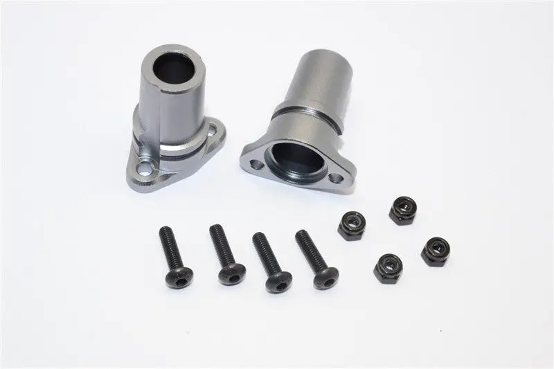 Gmade Sawback Aluminum Straight Axle Adapter - 1Pr Set Gray Silver 1