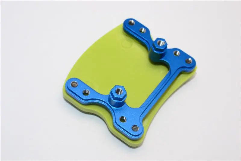 Gmade Sawback Aluminum+Plastic Front/Rear Skid Plate Mount - 1 Set Blue 1