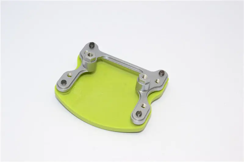 Gmade Sawback Aluminum+Plastic Front/Rear Skid Plate Mount - 1 Set Gray Silver 1