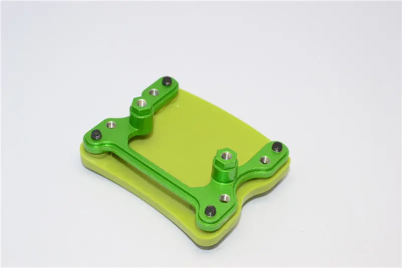 Gmade Sawback Aluminum+Plastic Front/Rear Skid Plate Mount - 1 Set Green 1