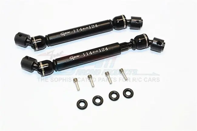 Gmade Sawback Gs01 & Sawback 4Ls Steel+Aluminum Front & Rear Main Drive Shaft (114Mm-124Mm) - 1Pr Set Black 1