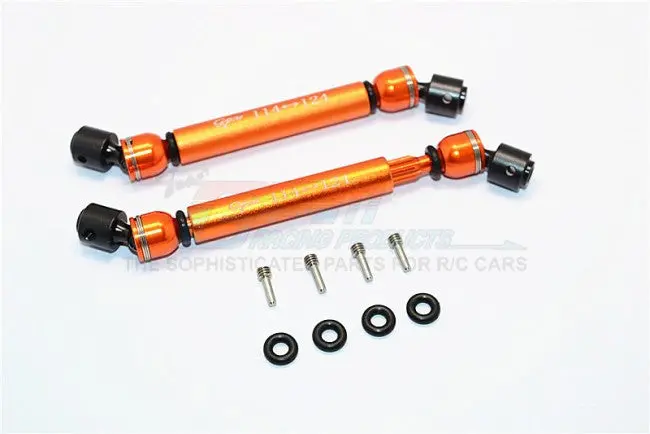 Gmade Sawback Gs01 & Sawback 4Ls Steel+Aluminum Front & Rear Main Drive Shaft (114Mm-124Mm) - 1Pr Set Orange 1