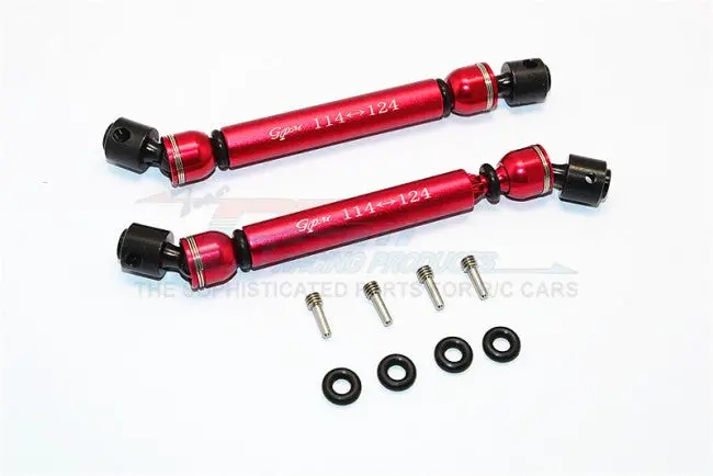 Gmade Sawback Gs01 & Sawback 4Ls Steel+Aluminum Front & Rear Main Drive Shaft (114Mm-124Mm) - 1Pr Set Red 1