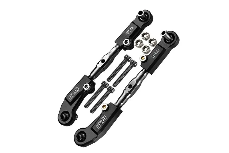 Gpm For Arrma 1:7 Mojave 6S-Ara10058 / Mojave 6S V2-Ara7604v2 Aluminum 7075-T6 + Stainless Steel Adjustable Front Steering Tie Rod - Black 1