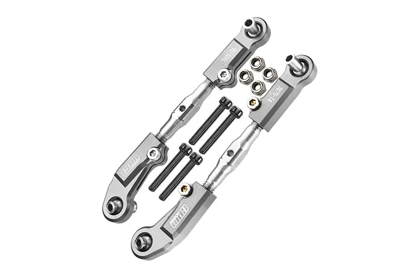 Gpm For Arrma 1:7 Mojave 6S-Ara10058 / Mojave 6S V2-Ara7604v2 Aluminum 7075-T6 + Stainless Steel Adjustable Front Steering Tie Rod - Silver 1
