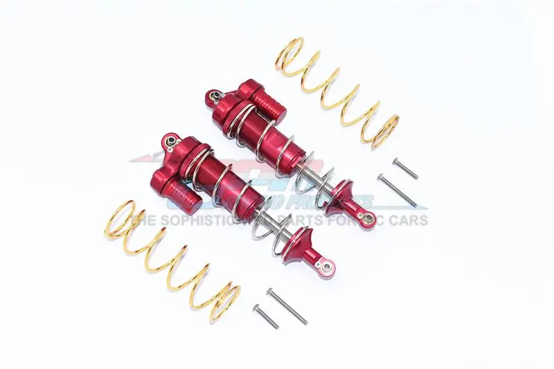 Gpm For Traxxas 1/10 Maxx 4Wd Monster Truck Upgrade Parts Aluminum Front Or Rear L-Shape Piggy Back Spring Dampers 125Mm - 1 Pair Set Red 1