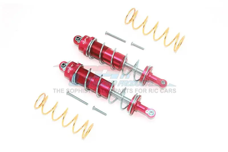 Gpm For Traxxas 1/10 Maxx 4Wd Monster Truck Upgrade Parts Aluminum Front Or Rear Thickened Spring Dampers 125Mm - 1Pr Set Red 1