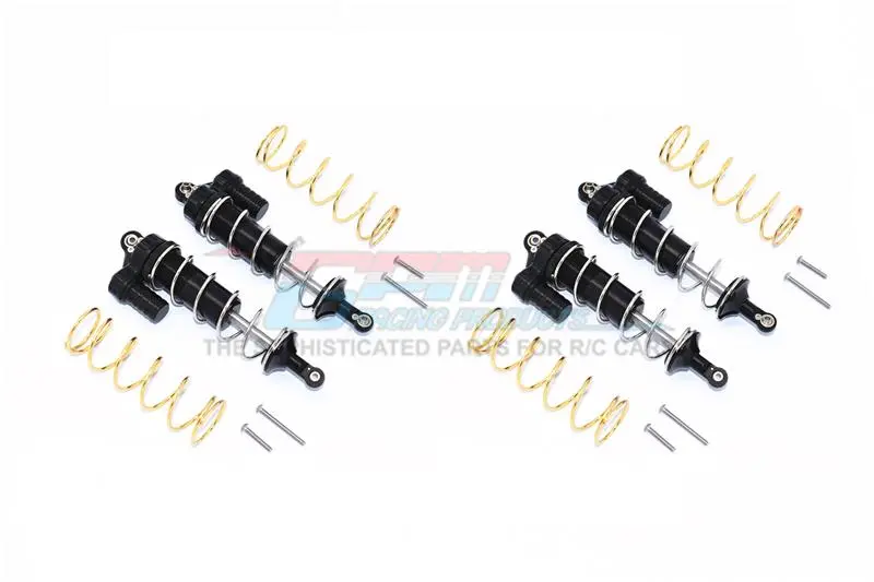 Gpm For Traxxas 1/10 Maxx 4Wd Monster Truck Upgrade Parts Aluminum Front & Rear L-Shape Piggy Back Spring Dampers 125Mm - 2 Pair Set Black 1