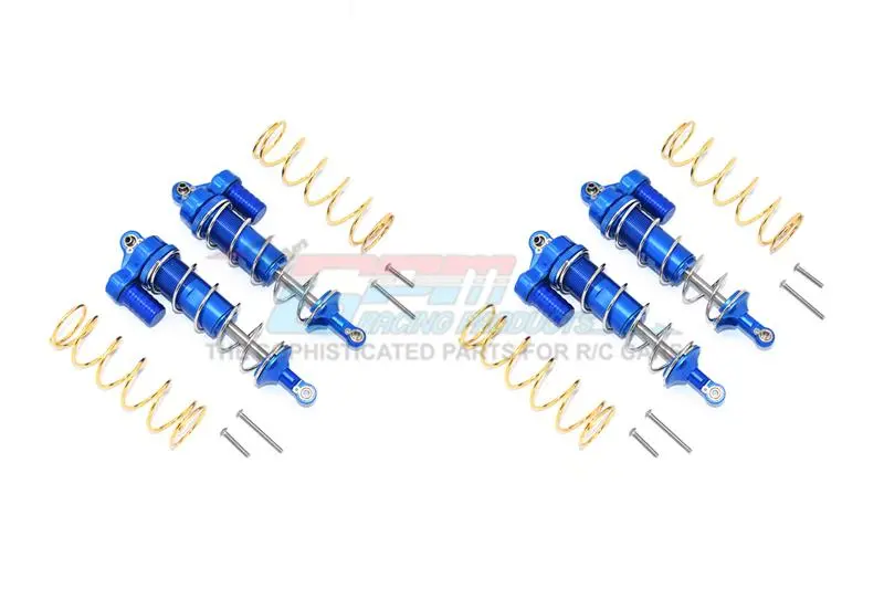 Gpm For Traxxas 1/10 Maxx 4Wd Monster Truck Upgrade Parts Aluminum Front & Rear L-Shape Piggy Back Spring Dampers 125Mm - 2 Pair Set Blue 1