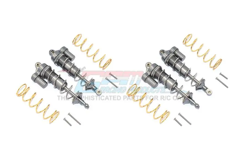Gpm For Traxxas 1/10 Maxx 4Wd Monster Truck Upgrade Parts Aluminum Front & Rear L-Shape Piggy Back Spring Dampers 125Mm - 2 Pair Set Gray Silver 1