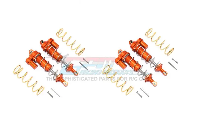 Gpm For Traxxas 1/10 Maxx 4Wd Monster Truck Upgrade Parts Aluminum Front & Rear L-Shape Piggy Back Spring Dampers 125Mm - 2 Pair Set Orange 1