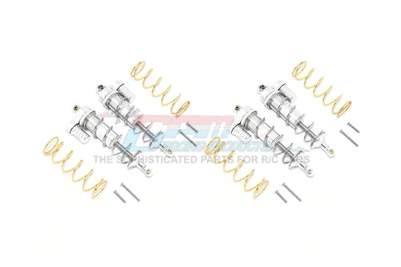 Gpm For Traxxas 1/10 Maxx 4Wd Monster Truck Upgrade Parts Aluminum Front & Rear L-Shape Piggy Back Spring Dampers 125Mm - 2 Pair Set Silver 1