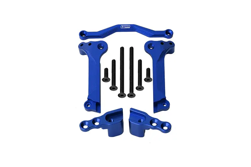 Gpm For Traxxas 1/10 Maxx 4Wd Monster Truck Upgrade Parts Aluminum Front Shock Mount - 5Pc Set Blue 1