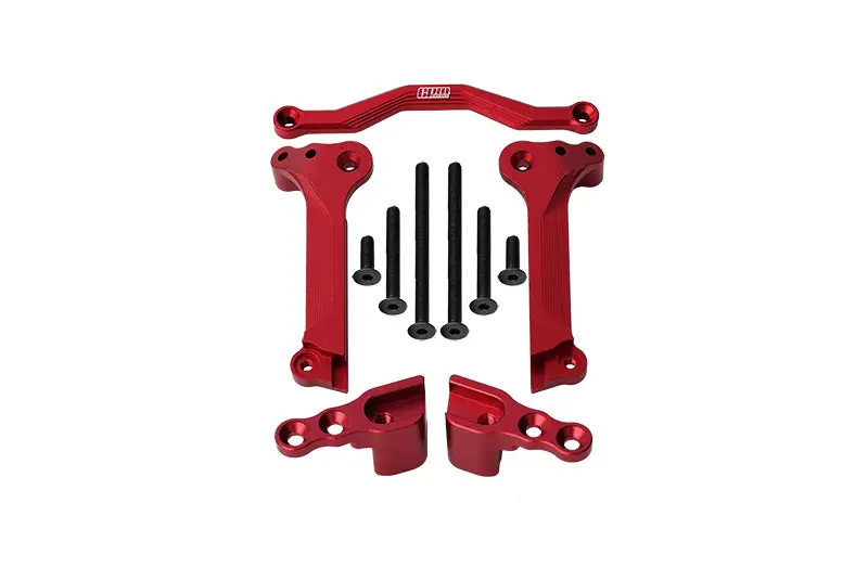Gpm For Traxxas 1/10 Maxx 4Wd Monster Truck Upgrade Parts Aluminum Front Shock Mount - 5Pc Set Red 1