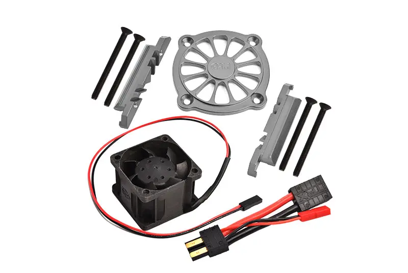 Gpm For Traxxas 1/10 Maxx 4Wd Monster Truck Upgrade Parts Aluminum Motor Heatsink With Cooling Fan - 1 Set Gray Silver 1