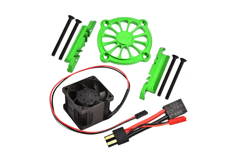 Gpm For Traxxas 1/10 Maxx 4Wd Monster Truck Upgrade Parts Aluminum Motor Heatsink With Cooling Fan - 1 Set Green 1
