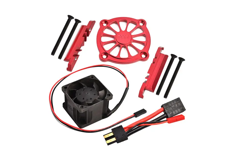 Gpm For Traxxas 1/10 Maxx 4Wd Monster Truck Upgrade Parts Aluminum Motor Heatsink With Cooling Fan - 1 Set Red 1