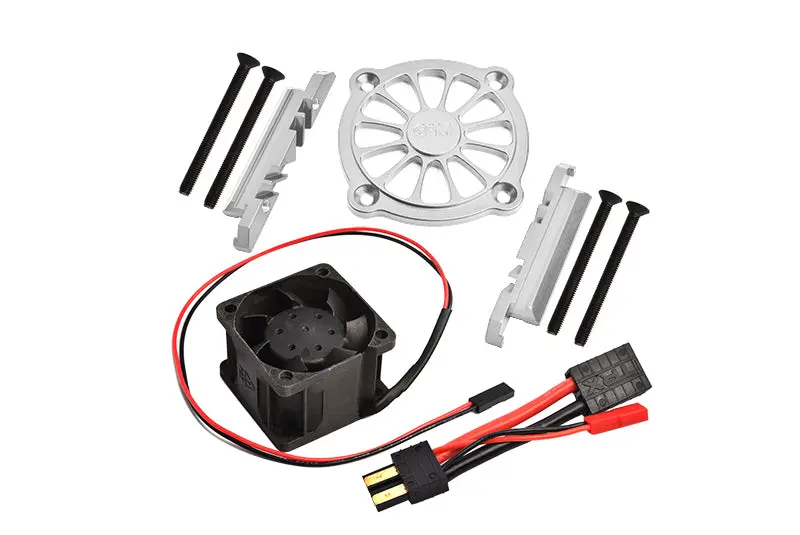 Gpm For Traxxas 1/10 Maxx 4Wd Monster Truck Upgrade Parts Aluminum Motor Heatsink With Cooling Fan - 1 Set Silver 1