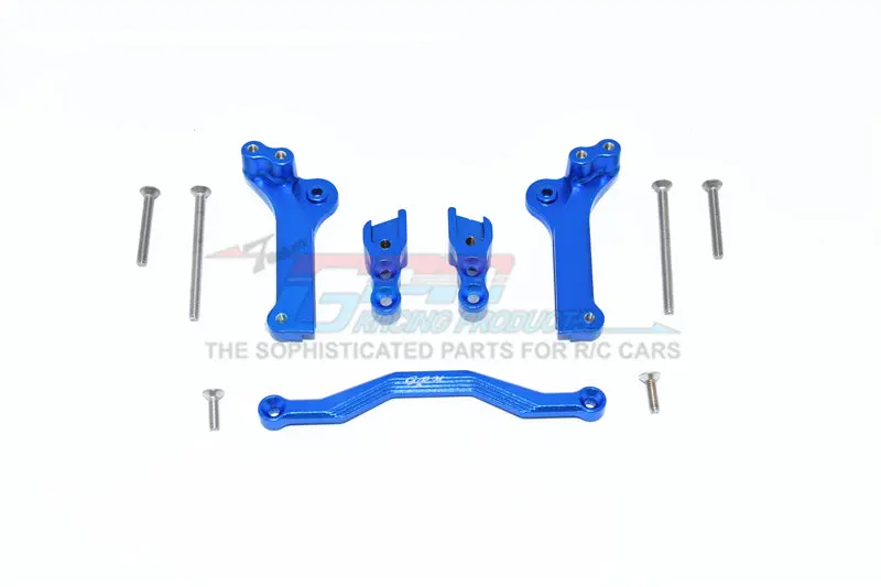 Gpm For Traxxas 1/10 Maxx 4Wd Monster Truck Upgrade Parts Aluminum Rear Shock Mount - 5Pc Set Blue 1