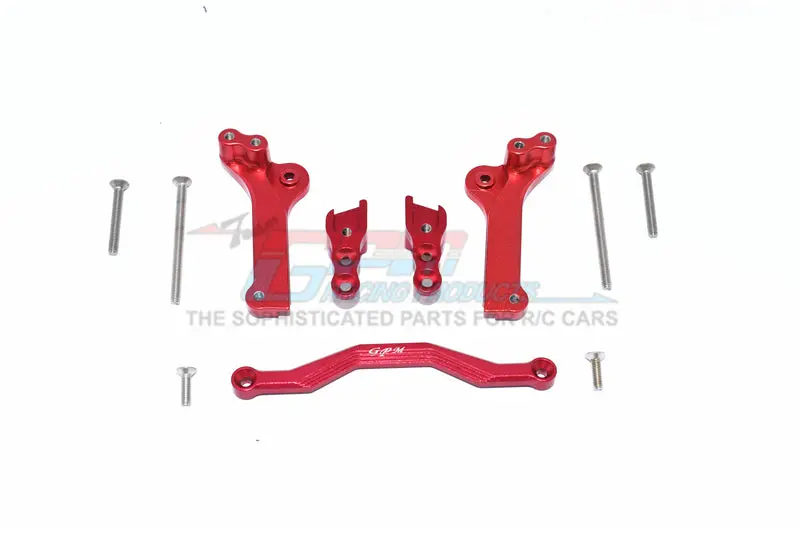 Gpm For Traxxas 1/10 Maxx 4Wd Monster Truck Upgrade Parts Aluminum Rear Shock Mount - 5Pc Set Red 1