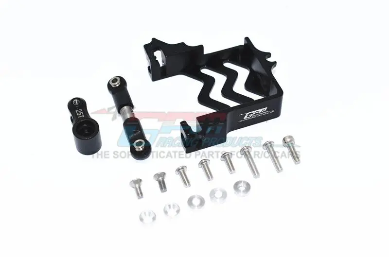Gpm For Traxxas 1/10 Maxx 4Wd Monster Truck Upgrade Parts Aluminum Servo Mount + Stainless Steel Tie Rod + 25T Aluminum Servo Horn - 16Pc Set Black 1