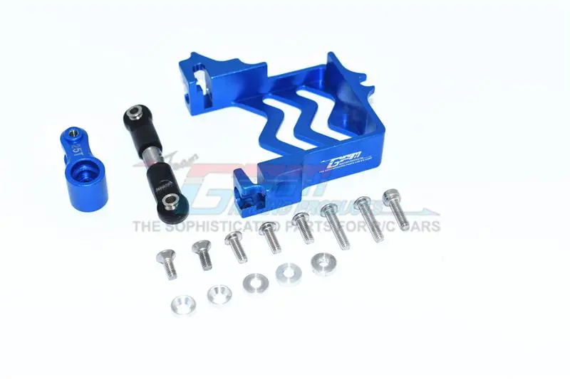 Gpm For Traxxas 1/10 Maxx 4Wd Monster Truck Upgrade Parts Aluminum Servo Mount + Stainless Steel Tie Rod + 25T Aluminum Servo Horn - 16Pc Set Blue 1