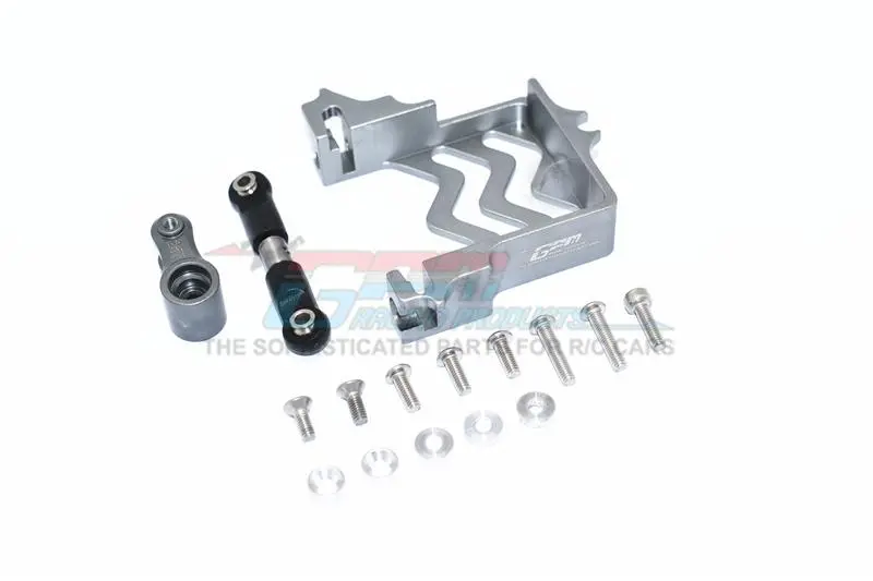 Gpm For Traxxas 1/10 Maxx 4Wd Monster Truck Upgrade Parts Aluminum Servo Mount + Stainless Steel Tie Rod + 25T Aluminum Servo Horn - 16Pc Set Gray Silver 1
