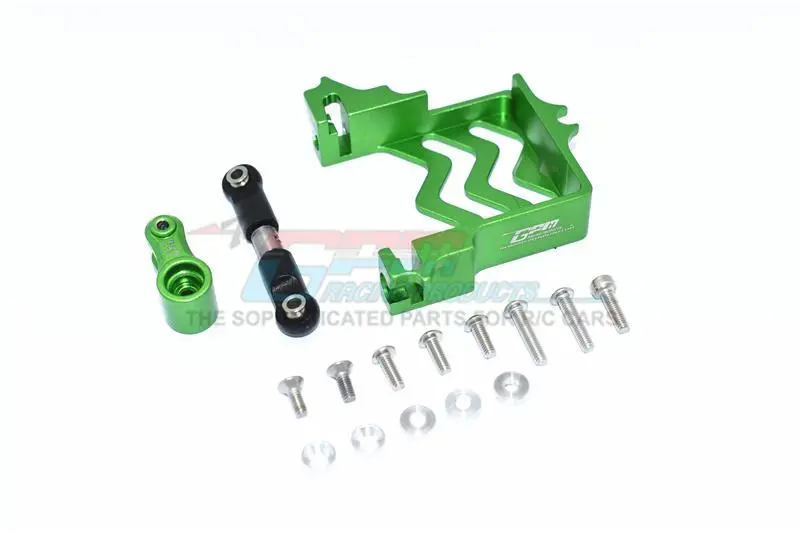 Gpm For Traxxas 1/10 Maxx 4Wd Monster Truck Upgrade Parts Aluminum Servo Mount + Stainless Steel Tie Rod + 25T Aluminum Servo Horn - 16Pc Set Green 1