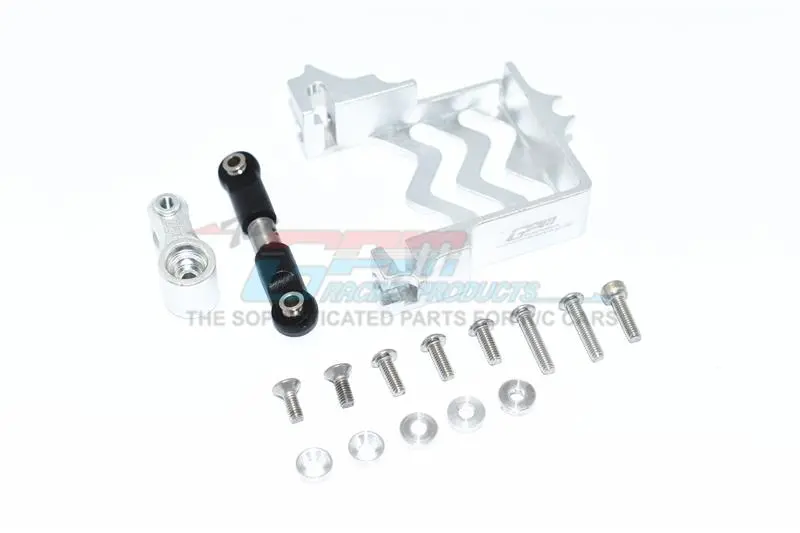 Gpm For Traxxas 1/10 Maxx 4Wd Monster Truck Upgrade Parts Aluminum Servo Mount + Stainless Steel Tie Rod + 25T Aluminum Servo Horn - 16Pc Set Silver 1