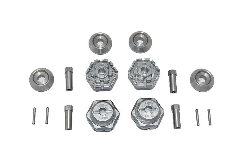 Gpm For Traxxas 1/10 Maxx 4Wd Monster Truck Upgrade Parts Aluminum Wheel Hub Hex (+10Mm) - 16Pc Set Gray Silver 1