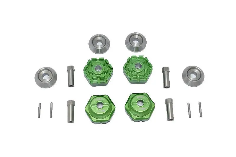 Gpm For Traxxas 1/10 Maxx 4Wd Monster Truck Upgrade Parts Aluminum Wheel Hub Hex (+10Mm) - 16Pc Set Green 1